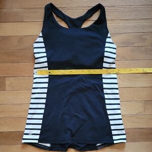 Athleta Black and White Striped Tank Top
